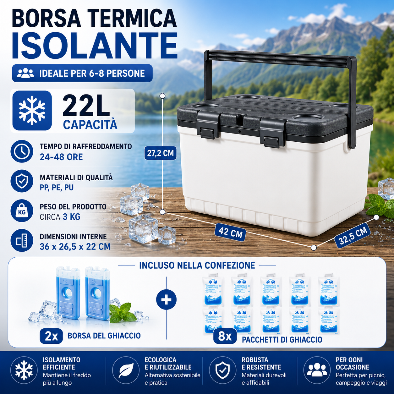 Contenitore Termico per Alimenti Grande Capacità