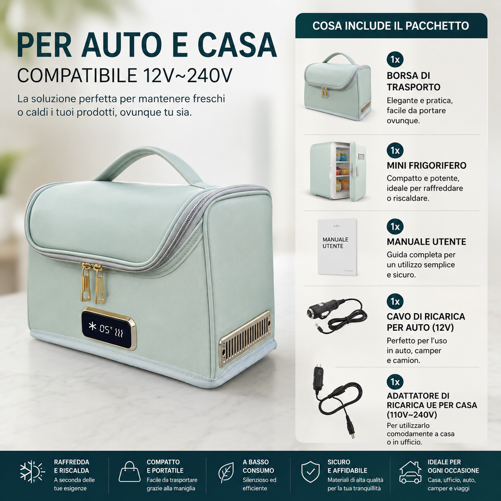 Borsa Frigo Elettrica Portatile 12V/220V