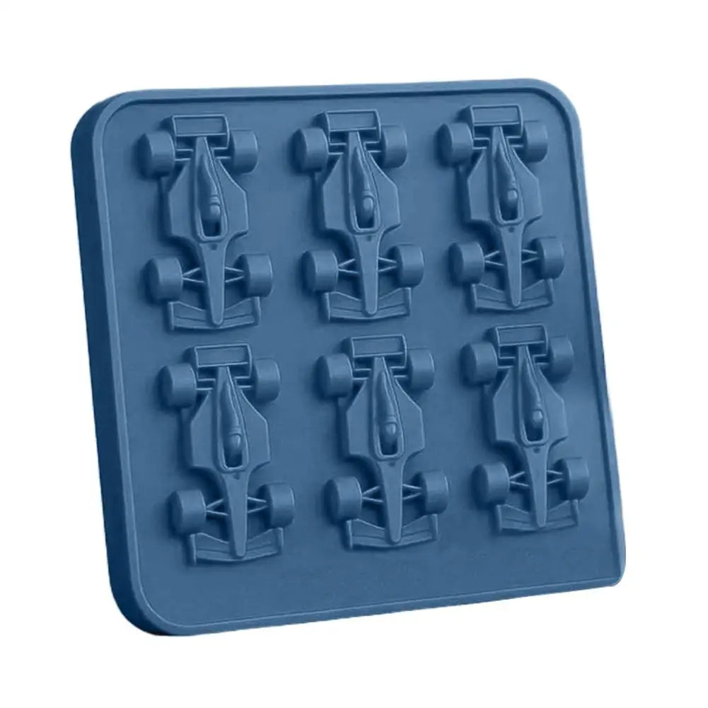 Formula Racing Car Ice Mold F1 Ice Mold, Silicone Racing Car Jelly Mold, 6-Cavity 3D Race Car Tumbler Ice Cube Tray Baking Tool
