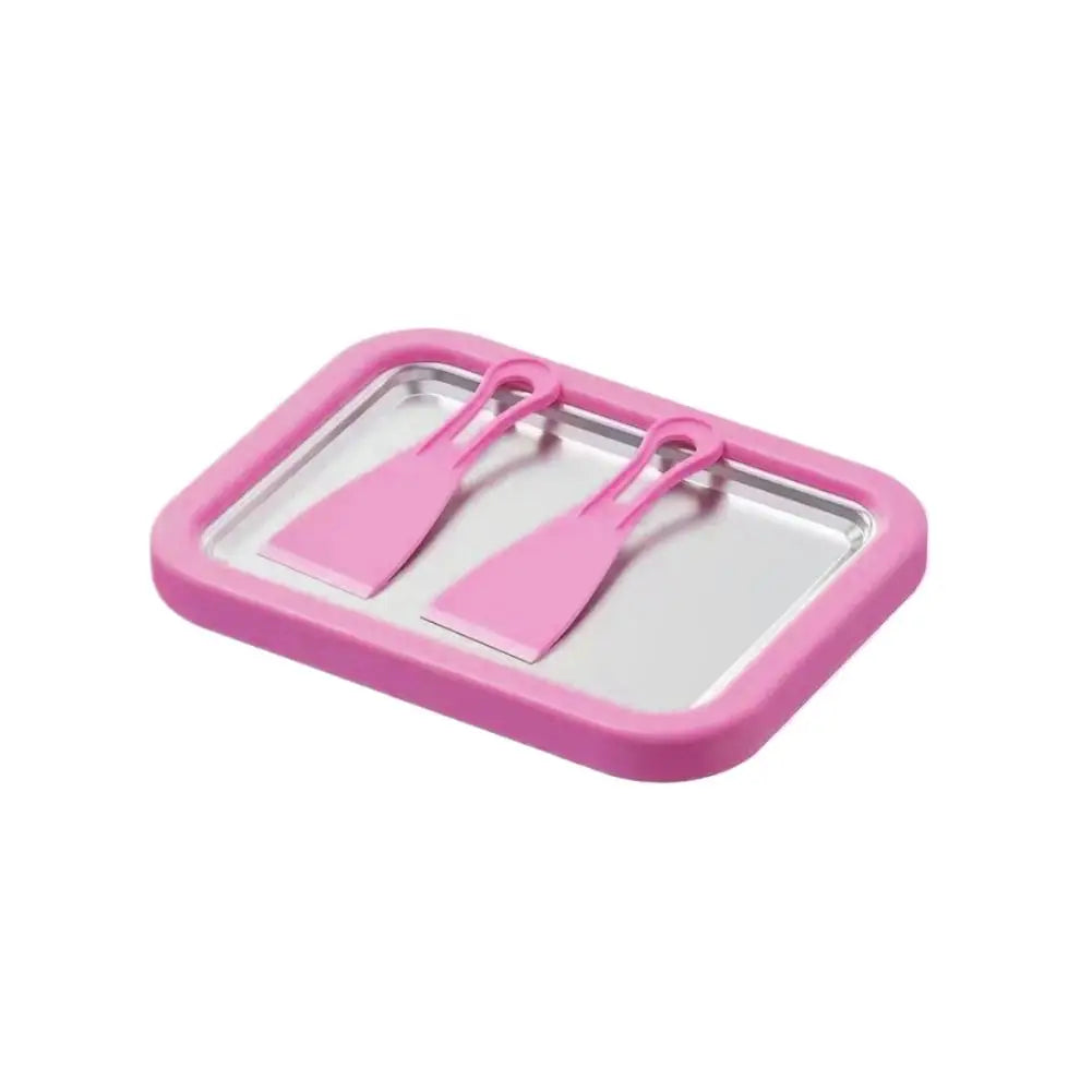 Ice Cream Maker Pan with 2 Scrapers Ice Cream Maker Plate Multifunctional Cold Sweet Fried Food Plate Rolled Ice Cream Maker