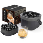 Crystal Clear Ice Ball Maker, 4 Large 2.4" Clear Sphere Ice Cube Mold for Whiskey, Cocktails & Bourbon