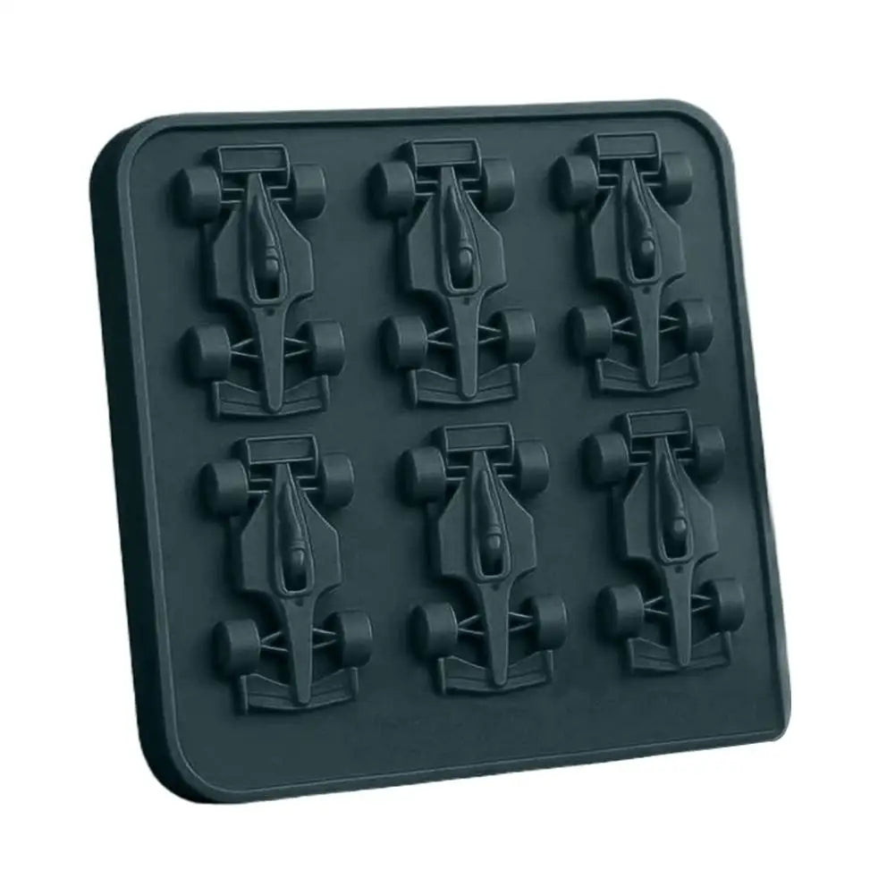 Formula Racing Car Ice Mold F1 Ice Mold, Silicone Racing Car Jelly Mold, 6-Cavity 3D Race Car Tumbler Ice Cube Tray Baking Tool