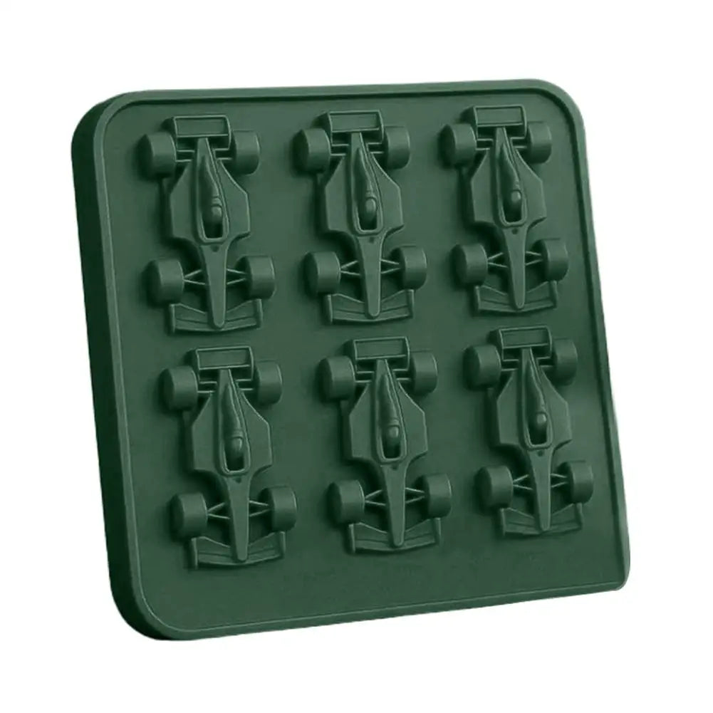 Formula Racing Car Ice Mold F1 Ice Mold, Silicone Racing Car Jelly Mold, 6-Cavity 3D Race Car Tumbler Ice Cube Tray Baking Tool