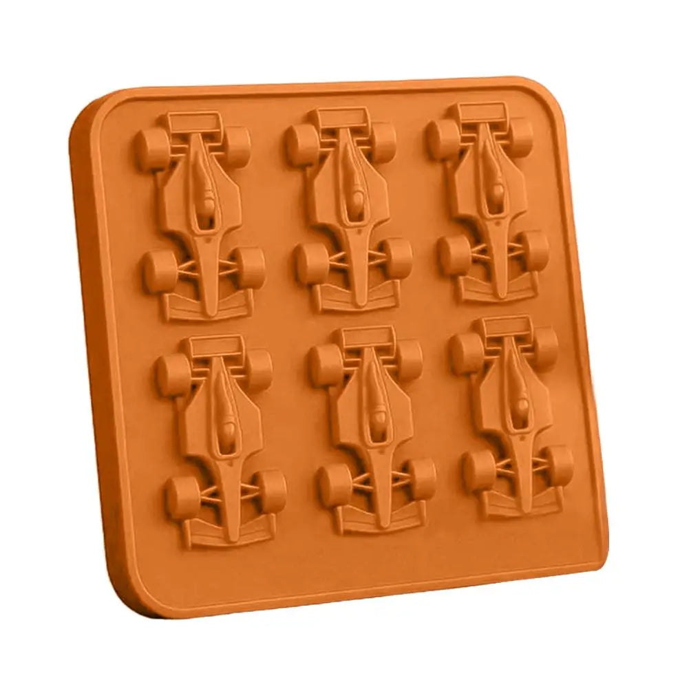 Formula Racing Car Ice Mold F1 Ice Mold, Silicone Racing Car Jelly Mold, 6-Cavity 3D Race Car Tumbler Ice Cube Tray Baking Tool