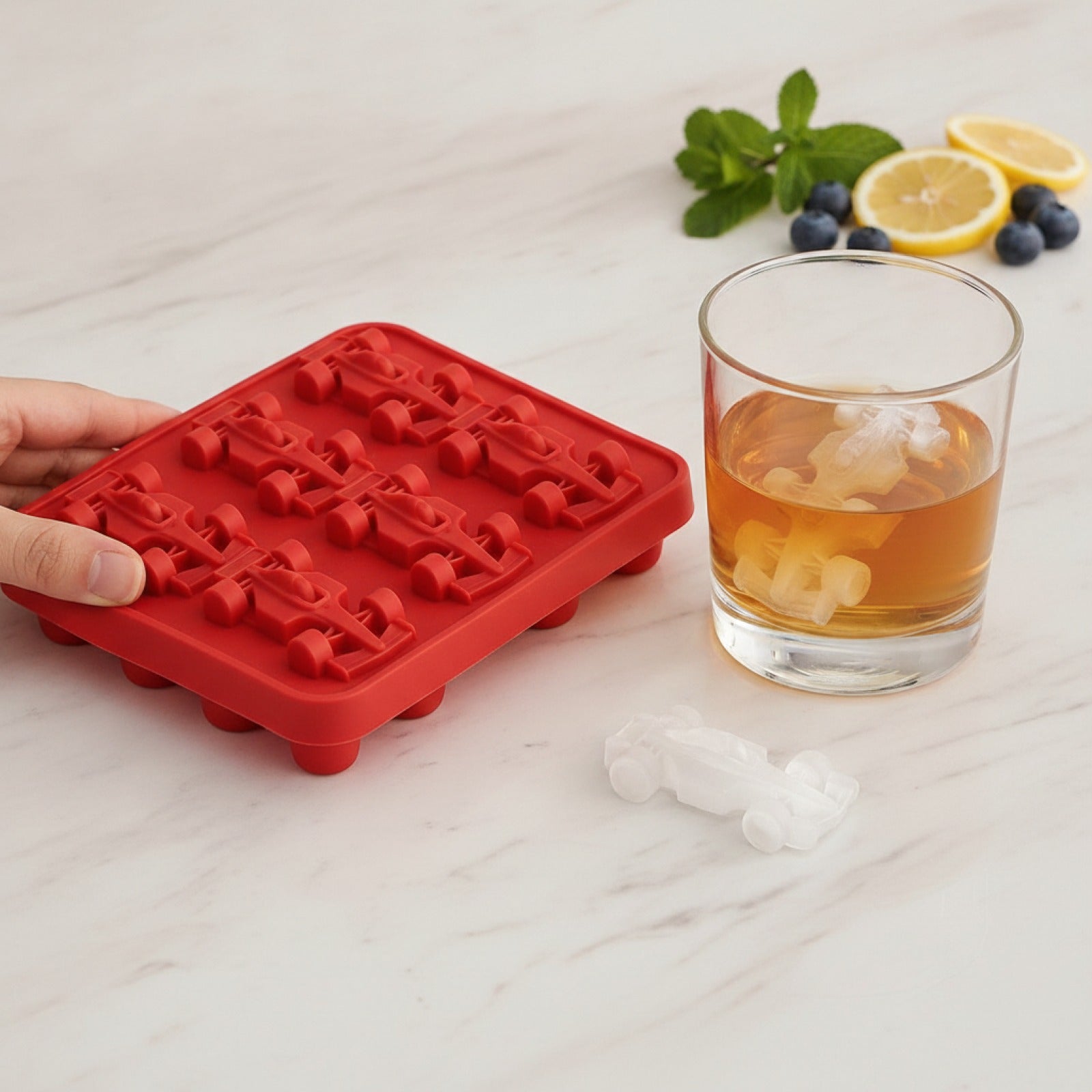 Formula Racing Car Ice Mold F1 Ice Mold, Silicone Racing Car Jelly Mold, 6-Cavity 3D Race Car Tumbler Ice Cube Tray Baking Tool