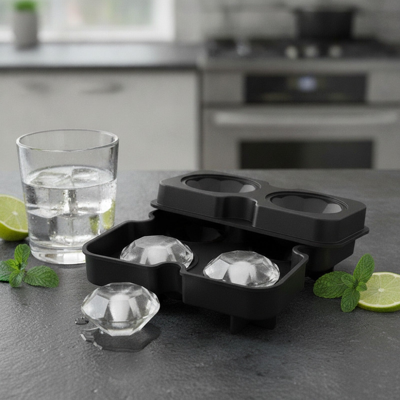 Create Unique Diamond-Shaped Ice Cubes at Home with this DIY Ice Cube Tray Mold!