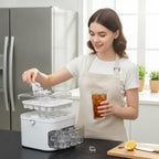 Compact Double Layer Ice Cube Tray with Lid and Bin, Pull-Out Ice Drawer with Portable Handle, Kitchen Accessories, Gadgets