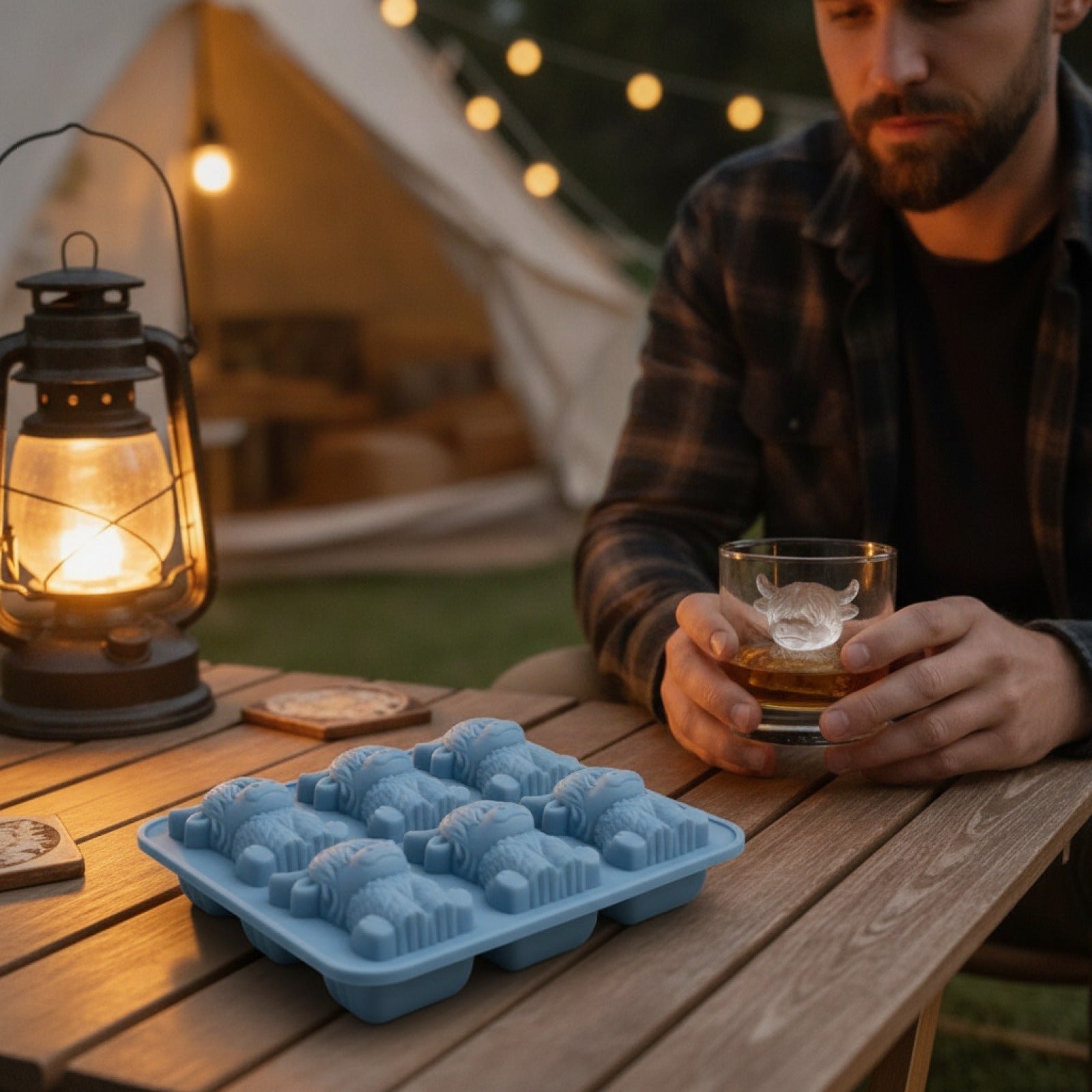 Cute Highland Cow Chocolate Ice Cube Mold Silicone Tray Cute 3D Ice for WhiskeyCocktails Beer & Drinks Reusable Silicone Molds