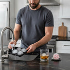 LMETJMA Ice Cube Tray Easy Release Rose Ice Cube Trays With Funnel Silicone Rose Ice Ball Maker for Cocktails Whiskey JT51