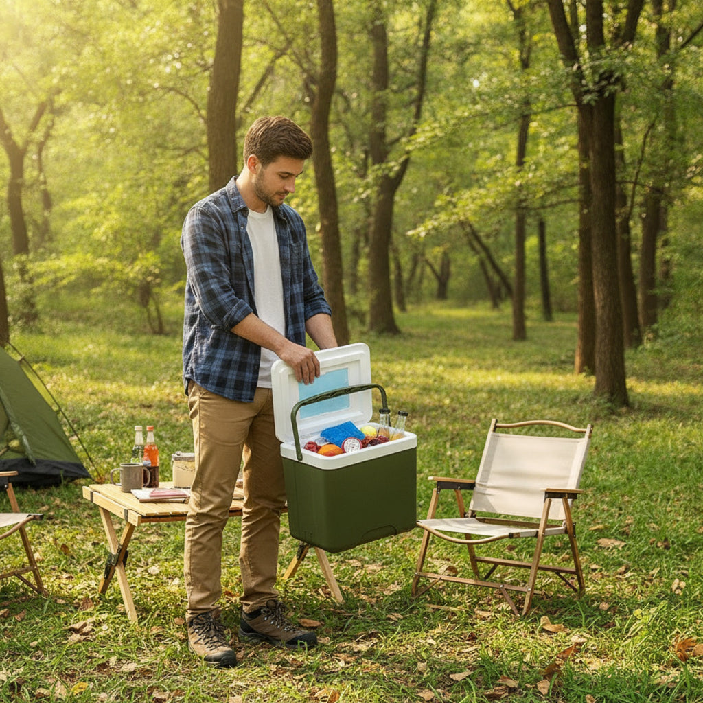 13/6L Cooler Box Portable Camping Refrigerator Incubator Large Capacity Car Ice Bucket Heat Preservation Camping BBQ Equipment